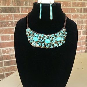 Compass Necklace and earrings